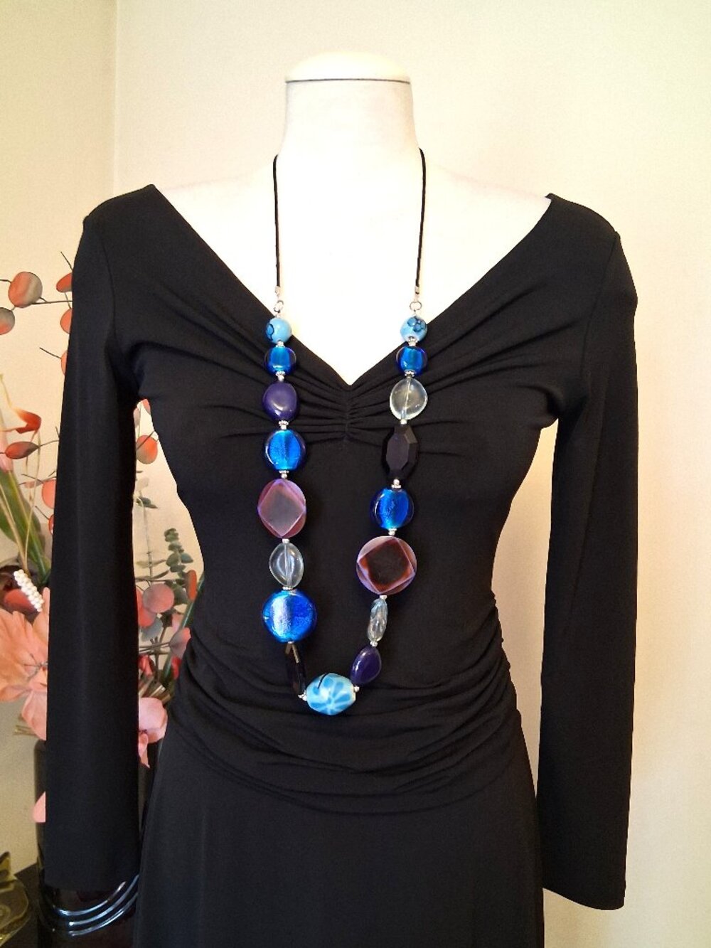 Sandwich Amsterdam Long Colorful Beaded Statement Necklace European Wearable Art